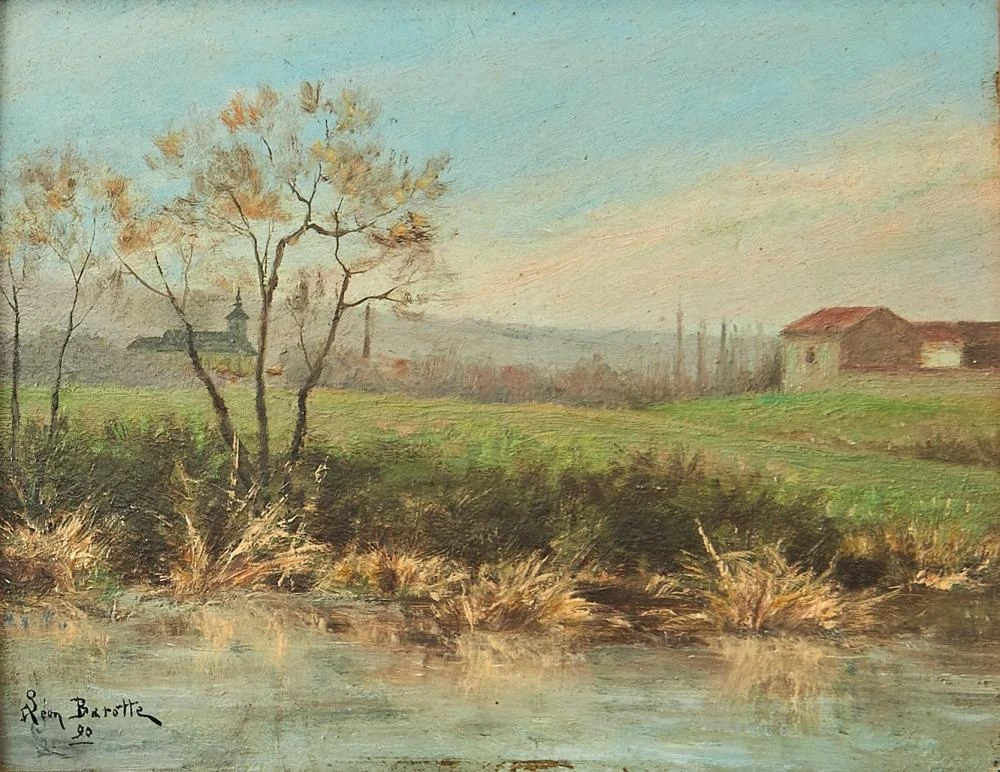 1866-Léon Barotte - Paesaggio